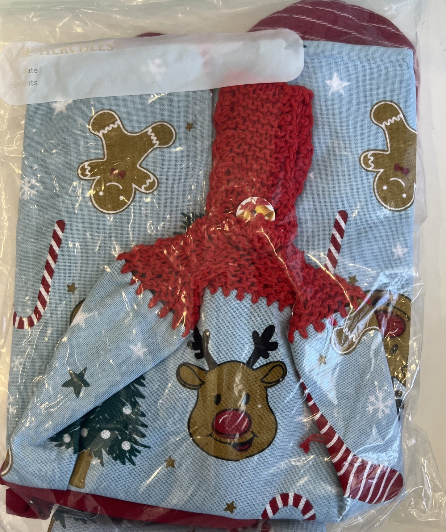 Christmas Sentimental 4 Piece Kitchen Set Tea Towels and Mitts