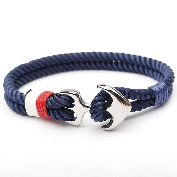 West Tide Blue & White Anchor Bracelet