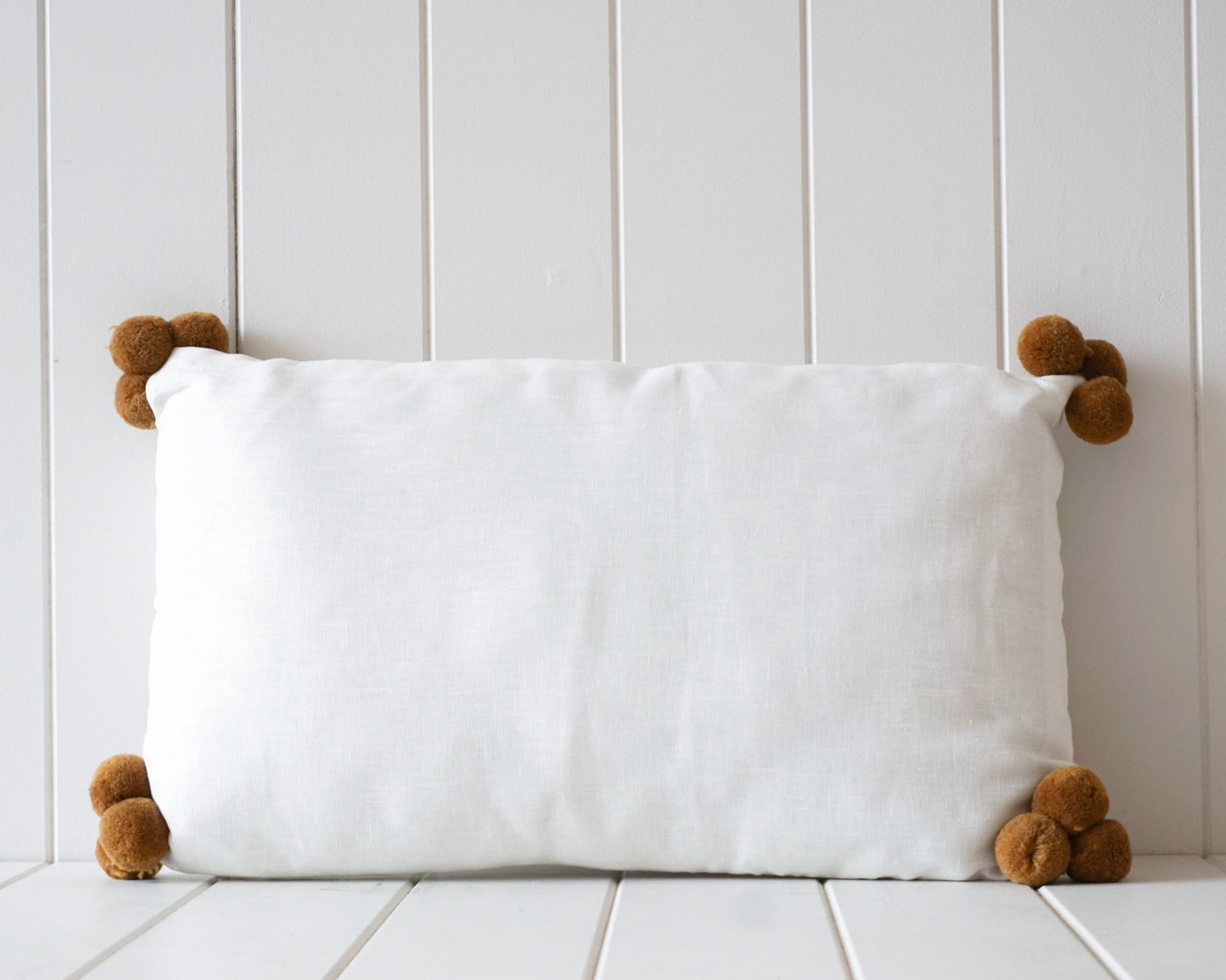 Indoor Cushion - Linen Pom Pom ~ 50x30