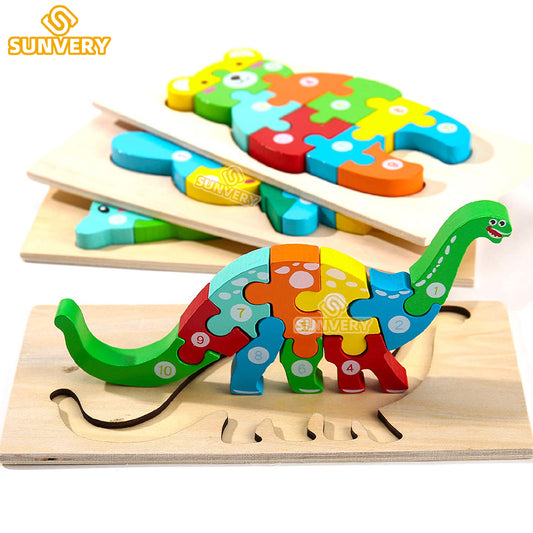 Toys - Montessori Wooden Puzzles Assorted Animals