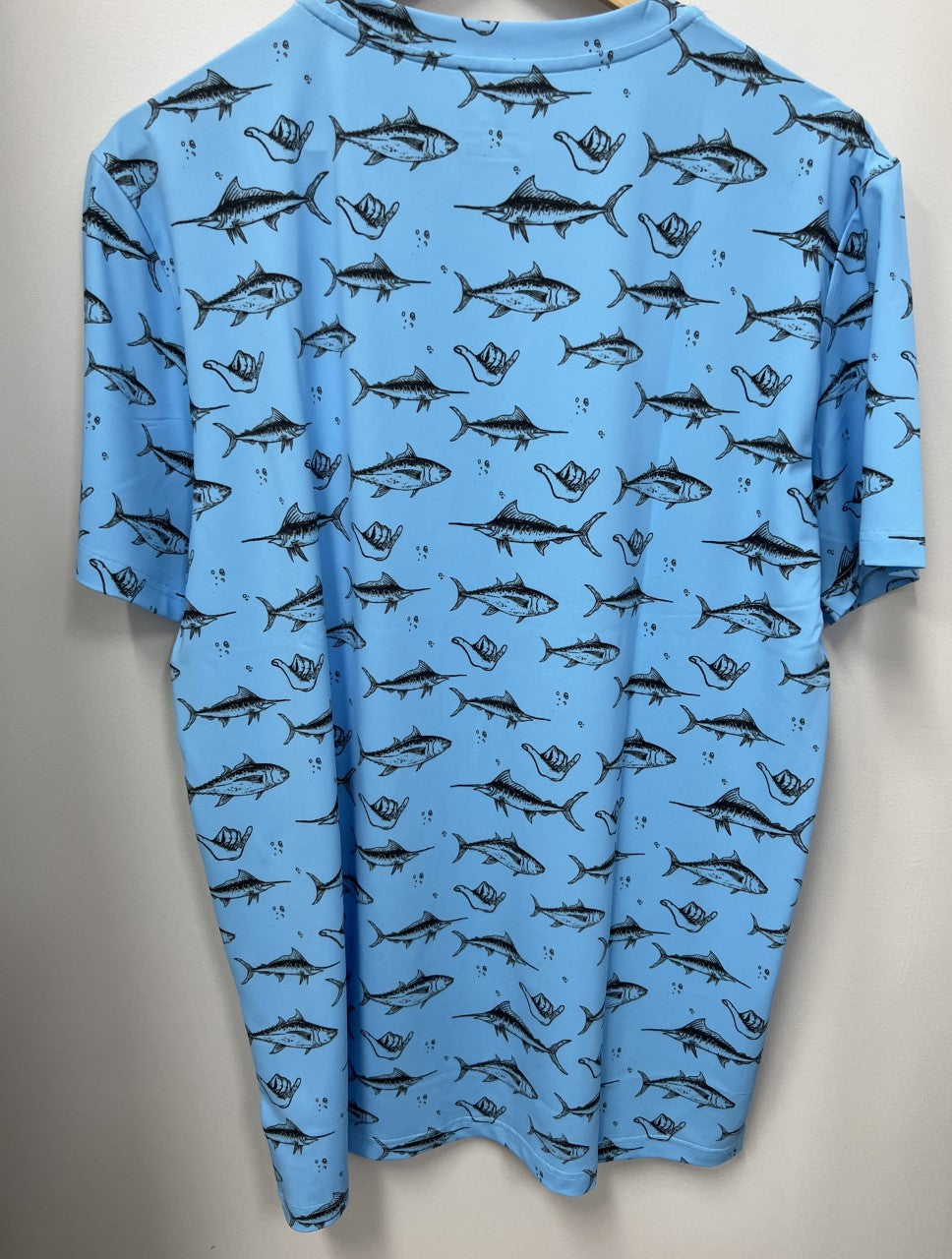 Shaka Life - Fish Print Aqua_Black T-Shirt