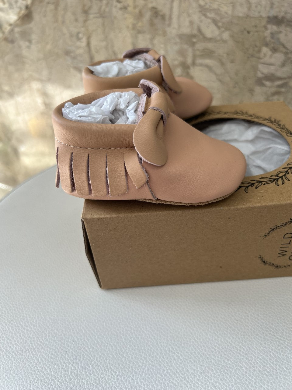 Baby Leather Moccasin Bow - Array of Colours