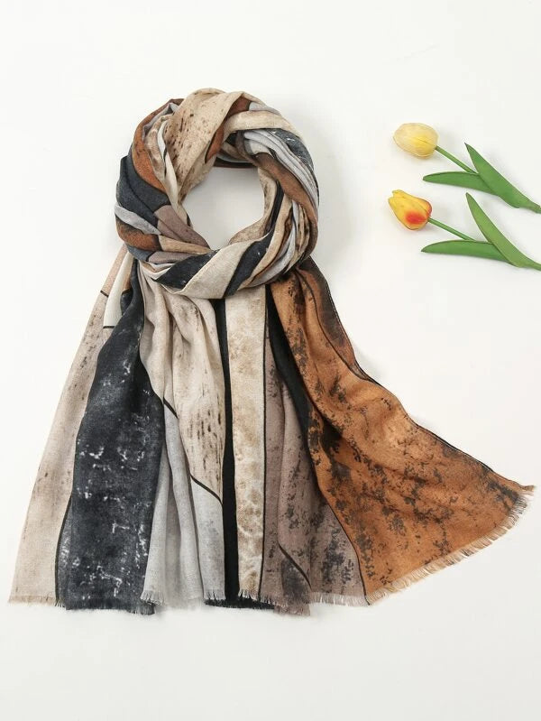 Ladies Rawtrim Earth Colours Scarf