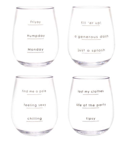 Wine Tumblers (Set of 4) Unbreakable