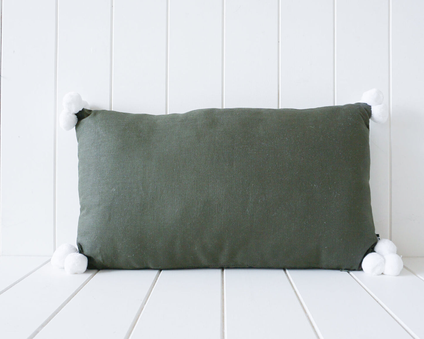 Indoor Cushion - Linen Pom Pom ~ 50x30