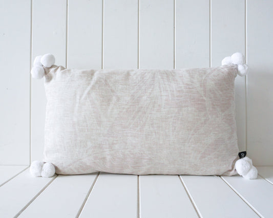 Indoor Cushion - Linen Pom Pom ~ 50x30