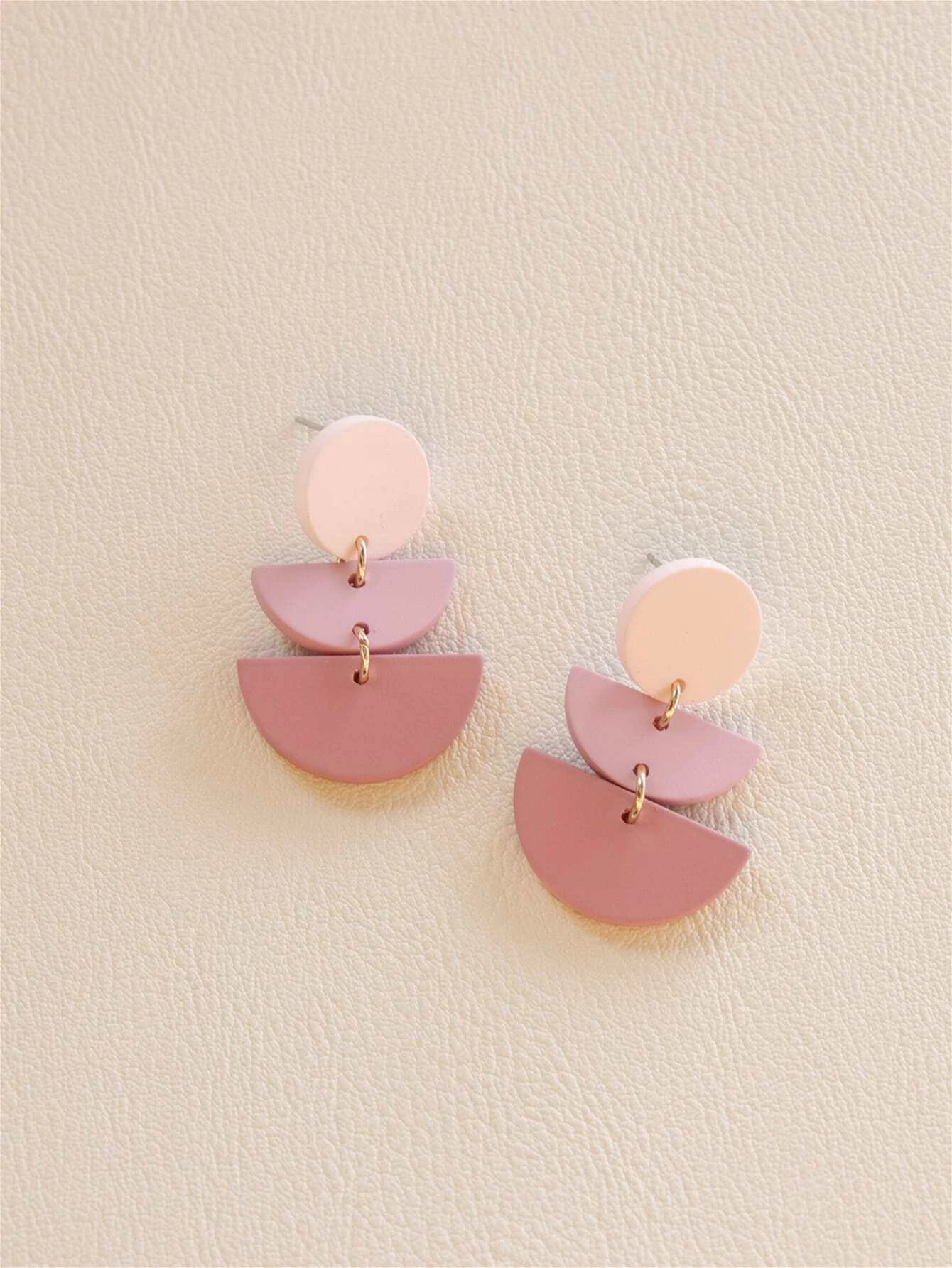 Earrings - Colour Block Drop Assorted Colours