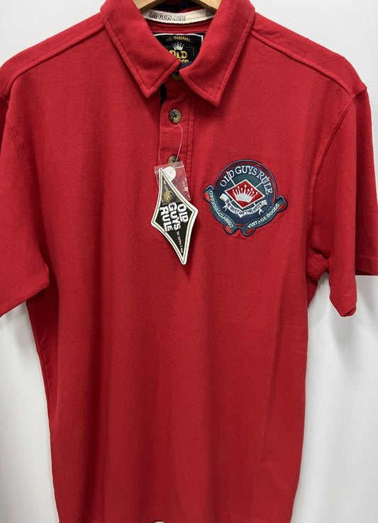 Old Guys Rule - Vintage Red Polo Collared Shirt