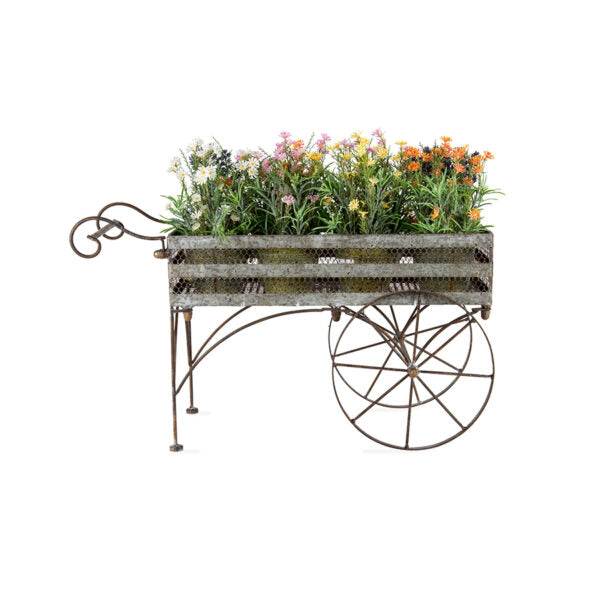 Rust-Wash Flower Cart