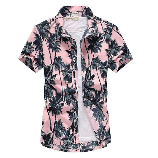 Tropical Palms Pink Mahalo Shirt