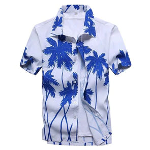 Tropical Palms Blue Mahalo Shirt