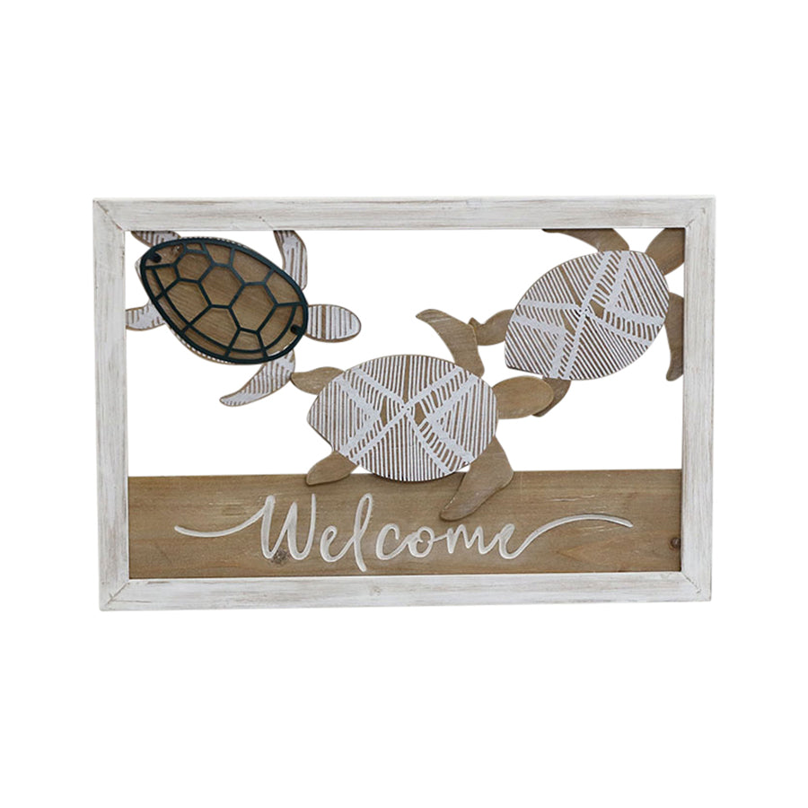 Hanging - Turtle Welcome Wallart with Frame