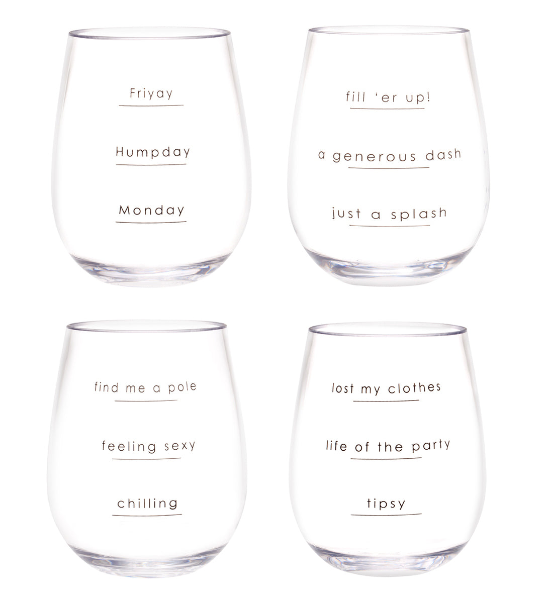 Wine Tumblers (Set of 4) Unbreakable