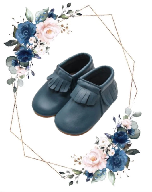 Baby Leather Moccasin Frill - Array of Colours